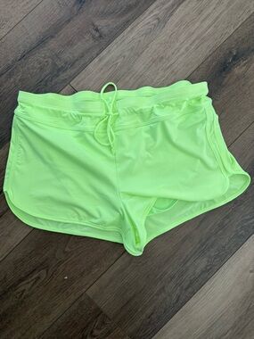 Athleta Neon Lime Drawstring Athletic Shorts